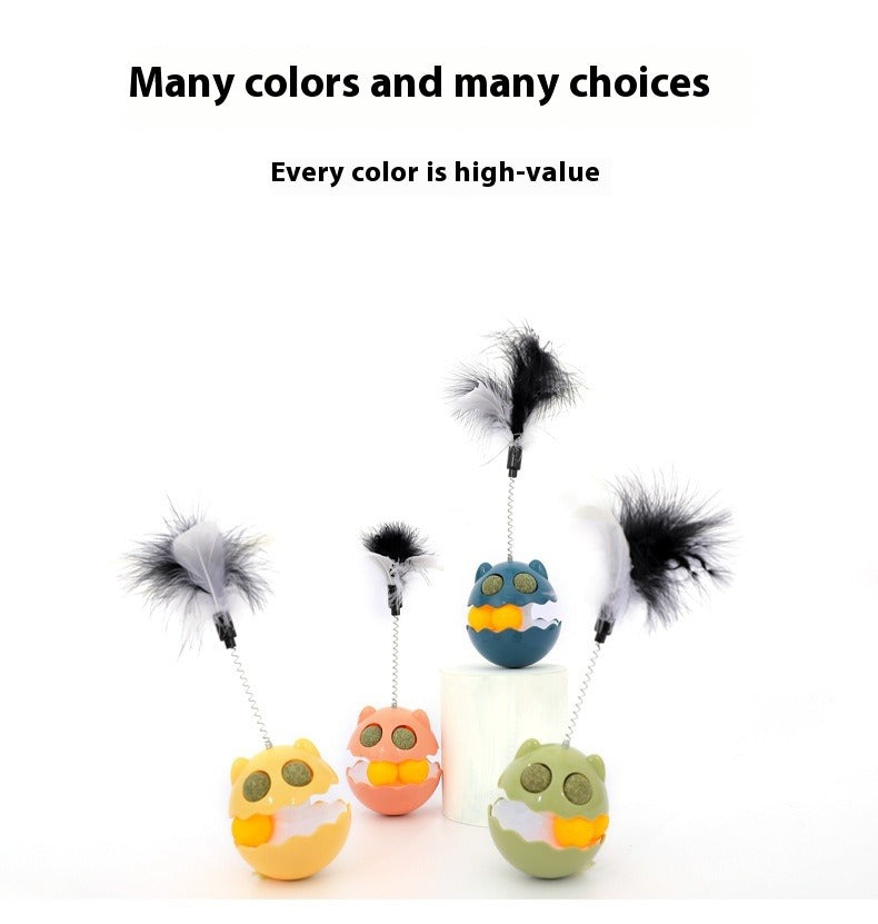 Cats Feather Toy Rotate Cat Tumbler Teaser Catmint Roller Track Ball Interaction Kitten Chasing Hunting Pets Toy Cats Treat Pet Products
