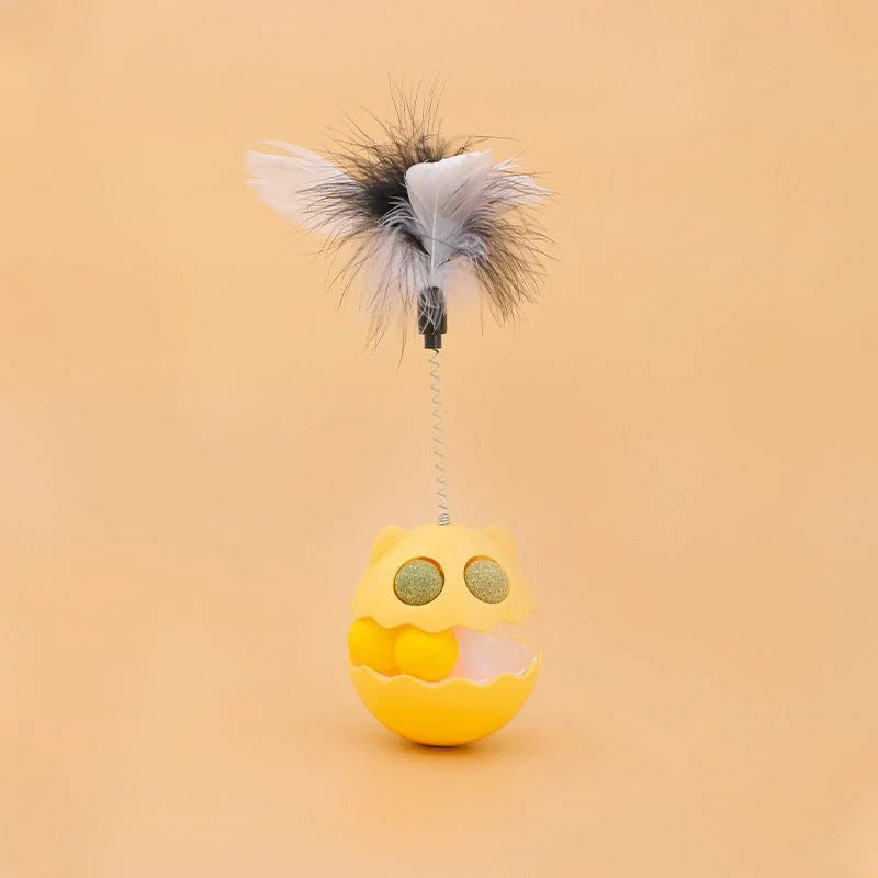 Cats Feather Toy Rotate Cat Tumbler Teaser Catmint Roller Track Ball Interaction Kitten Chasing Hunting Pets Toy Cats Treat Pet Products